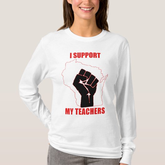 Ik steun mijn leraren t-shirt (Voorkant)