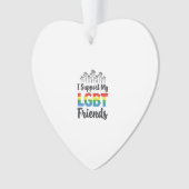 Ik steun mijn LGBT-vrienden Regenboog Pride Vector Ornament (voorkant)