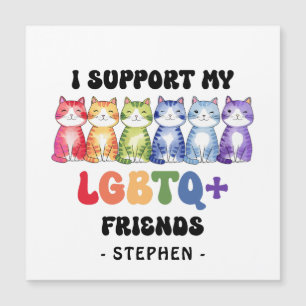 Ik steun mijn LGBTQ-vrienden - Rainbow Cat Pride