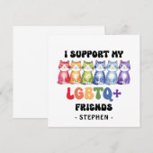 Ik steun mijn LGBTQ-vrienden - Rainbow Cat Pride (Voorkant / Achterkant)