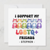 Ik steun mijn LGBTQ-vrienden - Rainbow Cat Pride (Voorkant)
