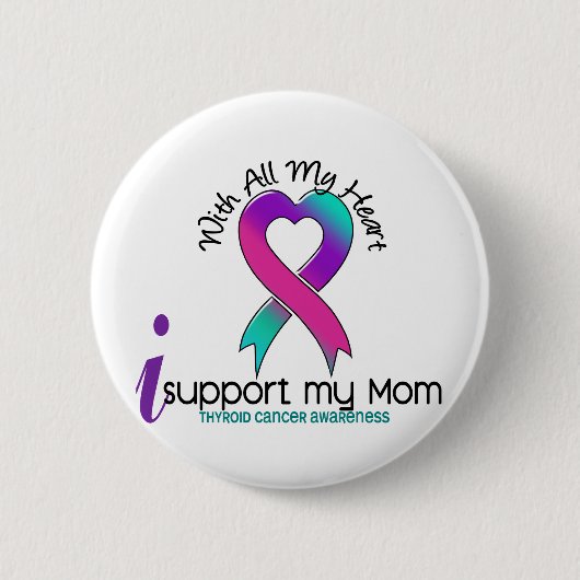 Ik steun mijn mama schildklierkanker ronde button 5,7 cm (Voorkant)