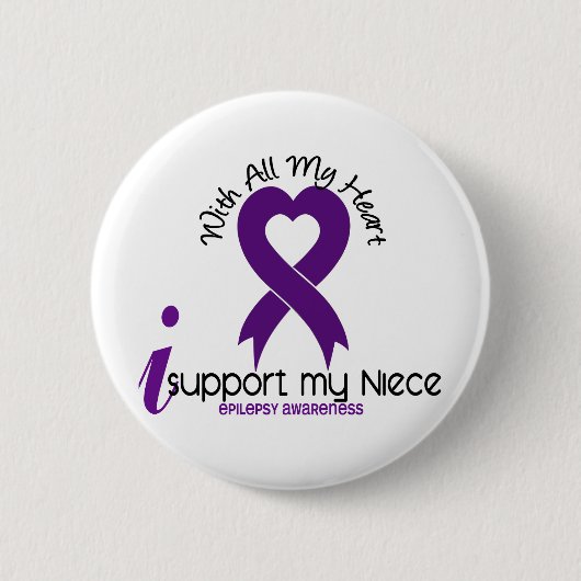 Ik steun mijn niece Epilepsy Ronde Button 5,7 Cm (Voorkant)