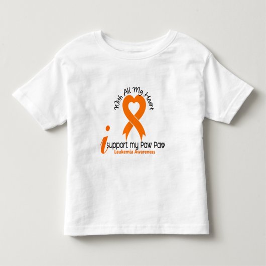 Ik steun mijn Paw-leukemie Kinder Shirts (Voorkant)
