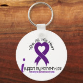 Ik steun mijn schoonmoeder-in-wet pancreaskanker sleutelhanger (Voorkant)