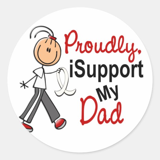 Ik steun mijn vader SFT (bot / longkanker) Ronde Sticker (Voorkant)