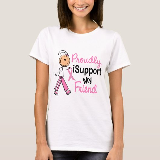 Ik steun mijn vriend SFT Breast Cancer T-Shirts en (Voorkant)