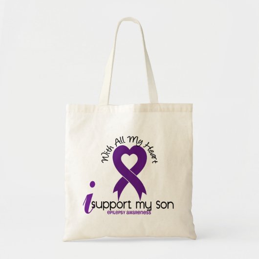Ik steun mijn zoon epilepsie tote bag (Voorkant)