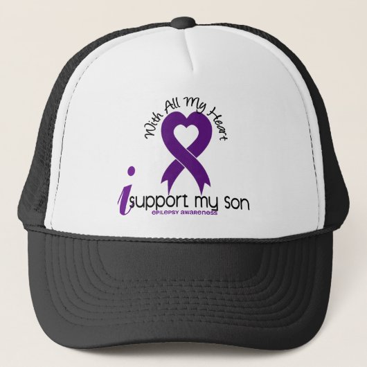 Ik steun mijn zoon epilepsie trucker pet (Voorkant)