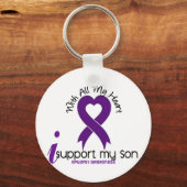 Ik steun mijn zoon Epilepsy Sleutelhanger (Voorkant)