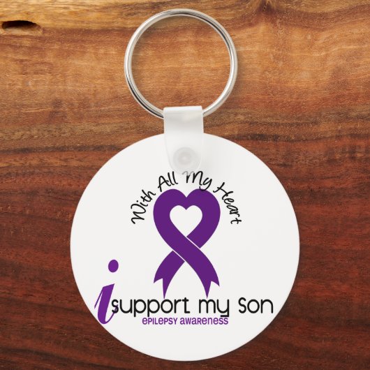 Ik steun mijn zoon Epilepsy Sleutelhanger (Voorkant)