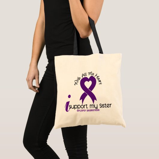 Ik steun mijn zuster Epilepsy Tote Bag (Voorkant (product))