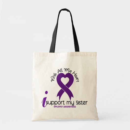 Ik steun mijn zuster Epilepsy Tote Bag (Voorkant)