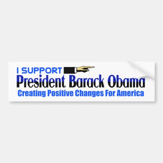 Ik steun Obama Bumpersticker (Voorkant)