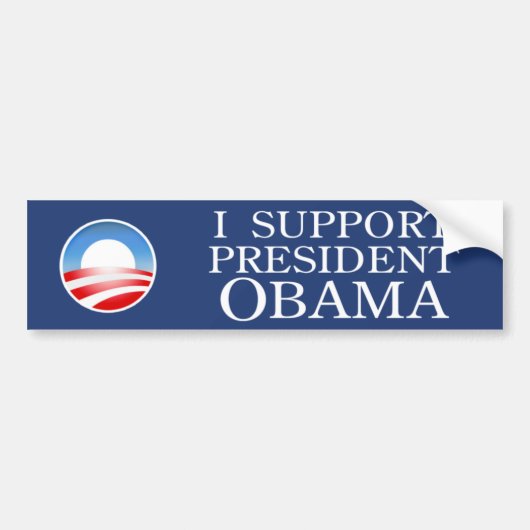 Ik steun Obama-Bumpersticker Bumpersticker (Voorkant)