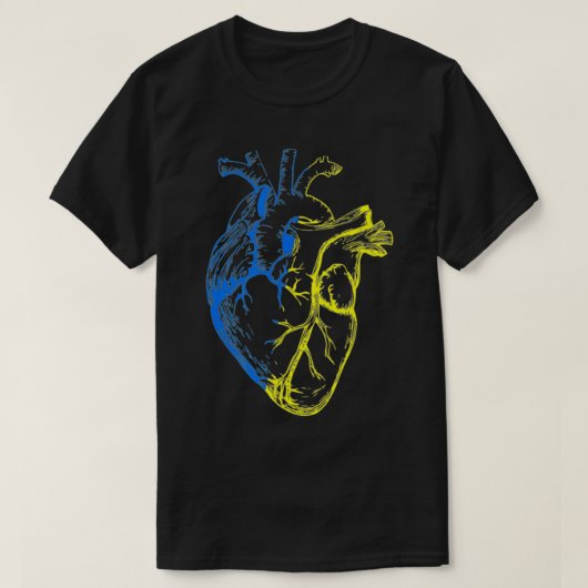 Ik steun Oekraïne Heart Ukraine T-shirt (Design voorkant)