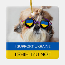 Ik steun Oekraïne I Shih Tzu Not Heart vlag