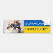 Ik steun Oekraine Ik Shih Tzu Niet Hart vlag Bumpersticker (Voorkant)