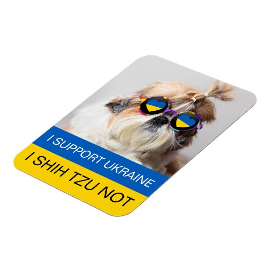 Ik steun Oekraine Ik Shih Tzu Niet Hart vlag Magneet (Linkerzijde)