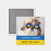 Ik steun Oekraine Ik Shih Tzu Niet Hart vlag Magneet (Voorkant / Achterkant)