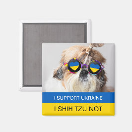 Ik steun Oekraine Ik Shih Tzu Niet Hart vlag Magneet