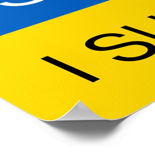 Ik steun Oekraine Ik Shih Tzu Niet Hart vlag Poster (Hoek)