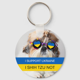 Ik steun Oekraïne Ik Shih Tzu Niet Hart vlag Sleutelhanger