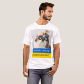 Ik steun Oekraïne Ik Shih Tzu Niet Hart vlag T-shirt (Voorkant volledig)