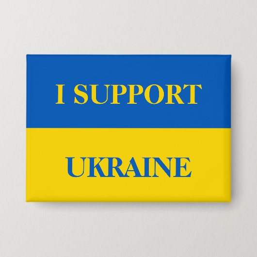Ik steun Oekraïne. Oekraïense vlag. Button (Voorkant)