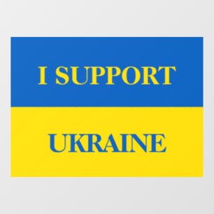 Ik steun Oekraïne. Oekraïense vlag. Ruitsticker Raamsticker