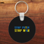 Ik steun Oekraïne om de oorlog tegen Poetin te sto Sleutelhanger (Voorkant)