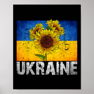 Ik Steun Oekraïne Ondersteun Zonnebloem Oekraïense Poster