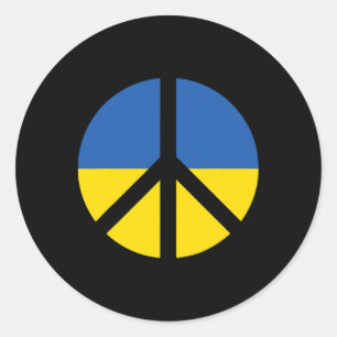Ik Steun Oekraïne Sta Met Oekraïne Oekraïense Vlag Ronde Sticker