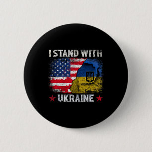 Ik Steun Oekraine Steun Oekraine Oekraïense Vlag Ronde Button 5,7 Cm