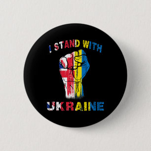 Ik Steun Oekraïne Verenigd Koninkrijk Uk Vlag Ronde Button 5,7 Cm