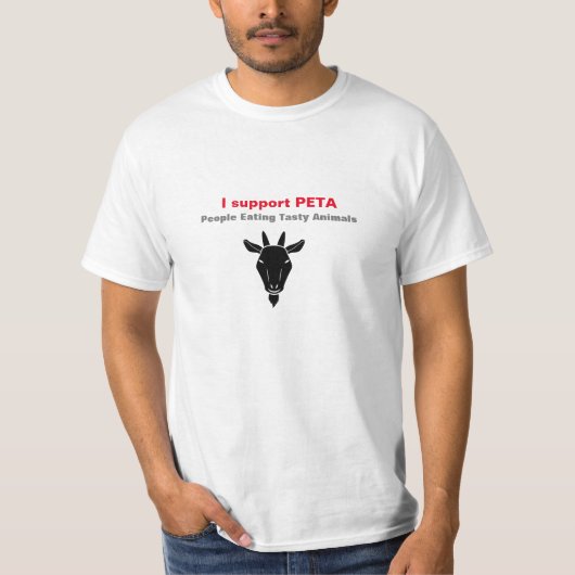 Ik steun PETA t-shirt afdrukken (Voorkant)