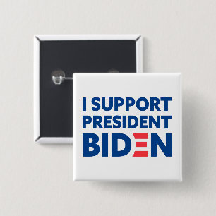 Ik steun President Biden Custom Color White Vierkante Button 5,1 Cm