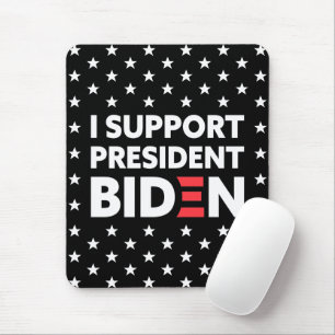 Ik steun President Biden Stars Pattern Black Muismat