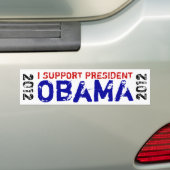 Ik steun President Obama 2012 Bumpersticker (Op auto)
