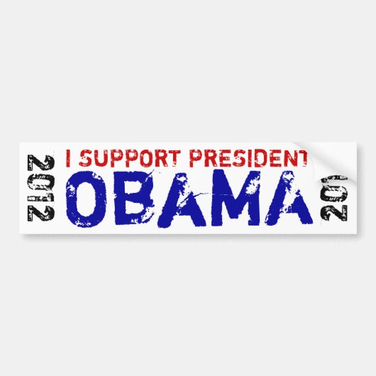 Ik steun President Obama 2012 Bumpersticker (Voorkant)