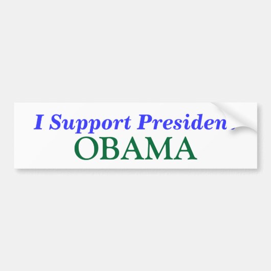 Ik steun President, OBAMA Bumpersticker (Voorkant)