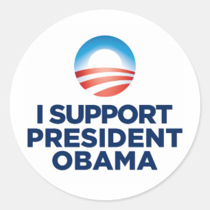 Ik steun President Obama Ronde Sticker
