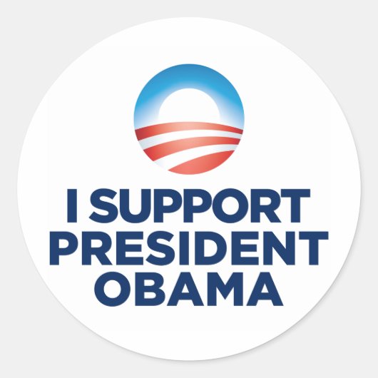 Ik steun President Obama Ronde Sticker (Voorkant)