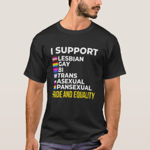 Ik steun Pride en Gelijkheid i Lesbian Gay Toleran T-shirt