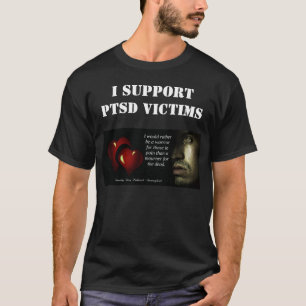 Ik steun PTSD-slachtoffers Donkere Mannen T-shirt