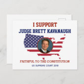 Ik steun rechter Brett Kavanaugh Amerikaanse vlag Briefkaart (Voorkant / Achterkant)