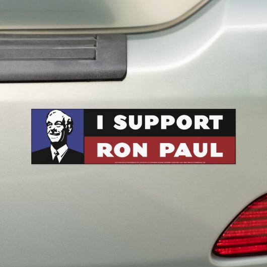 Ik steun Ron Paul - Blue Bumpersticker (Op auto)