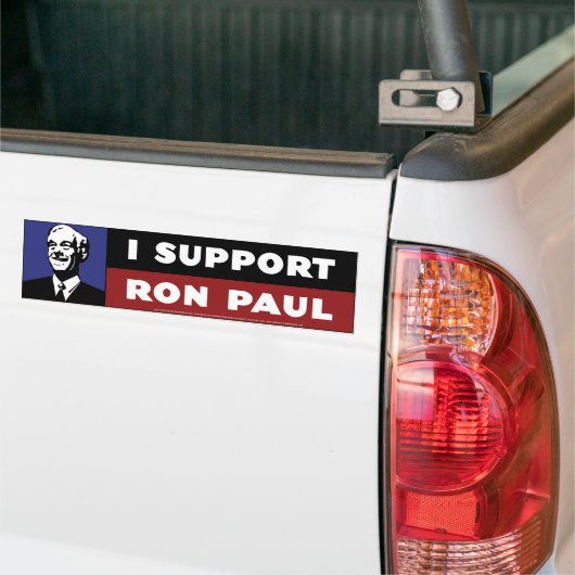 Ik steun Ron Paul - Blue Bumpersticker (Op Truck)