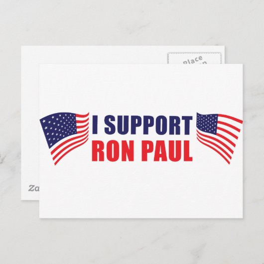 Ik steun Ron Paul! Briefkaart (Voorkant / Achterkant)