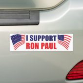 Ik steun Ron Paul Bumpersticker (Op auto)